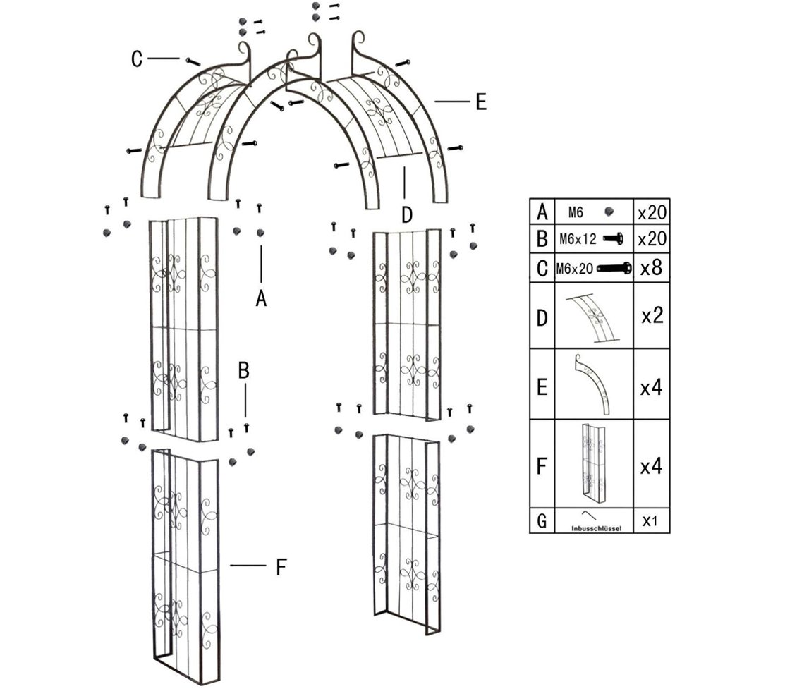 dehner-belmont-rosenbogen-metall-schwarz-238-cm image 3
