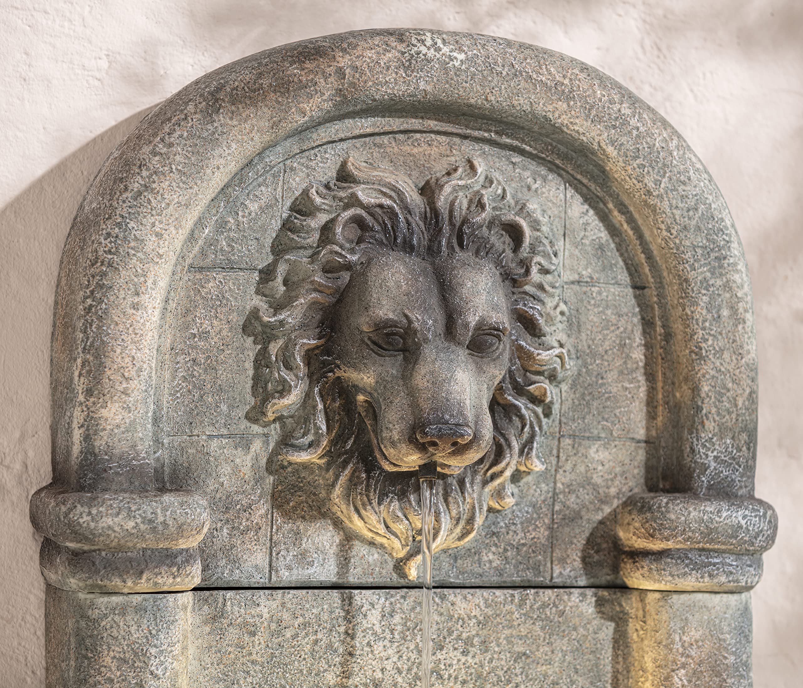 dehner-faro-gartenwandbrunnen-led-polyresin-grau image 7