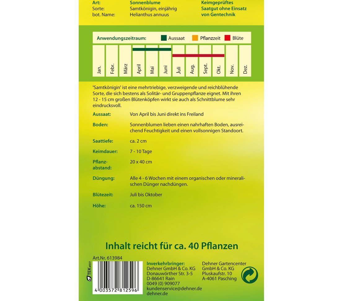 dehner-sonnenblume-samtk-nigin-blumensamen-5er-pack-rostrot image 2