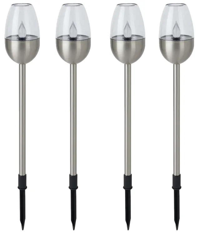 dehner-solarleuchte-flame-led-silber-4er-set-41-7-cm image 1