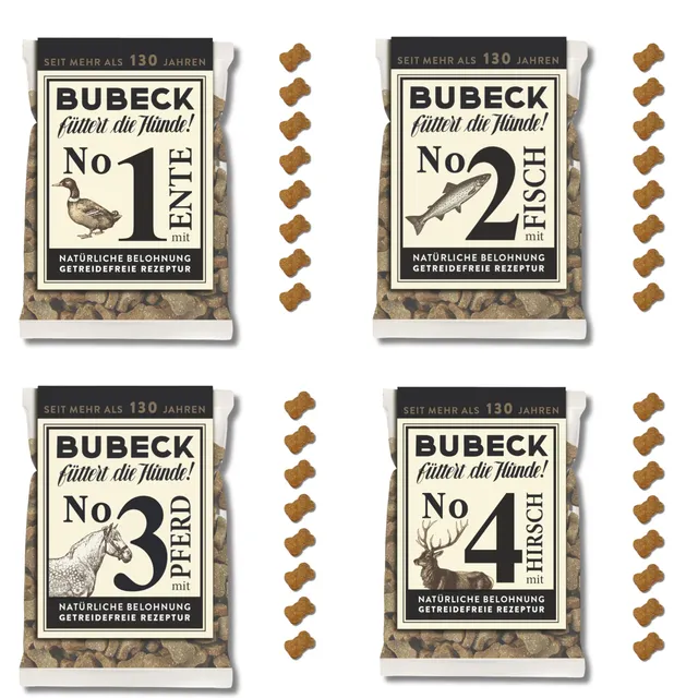 bubeck-hundekuchen-probierpaket-hundekekse-4x210g-getreidefrei image 1