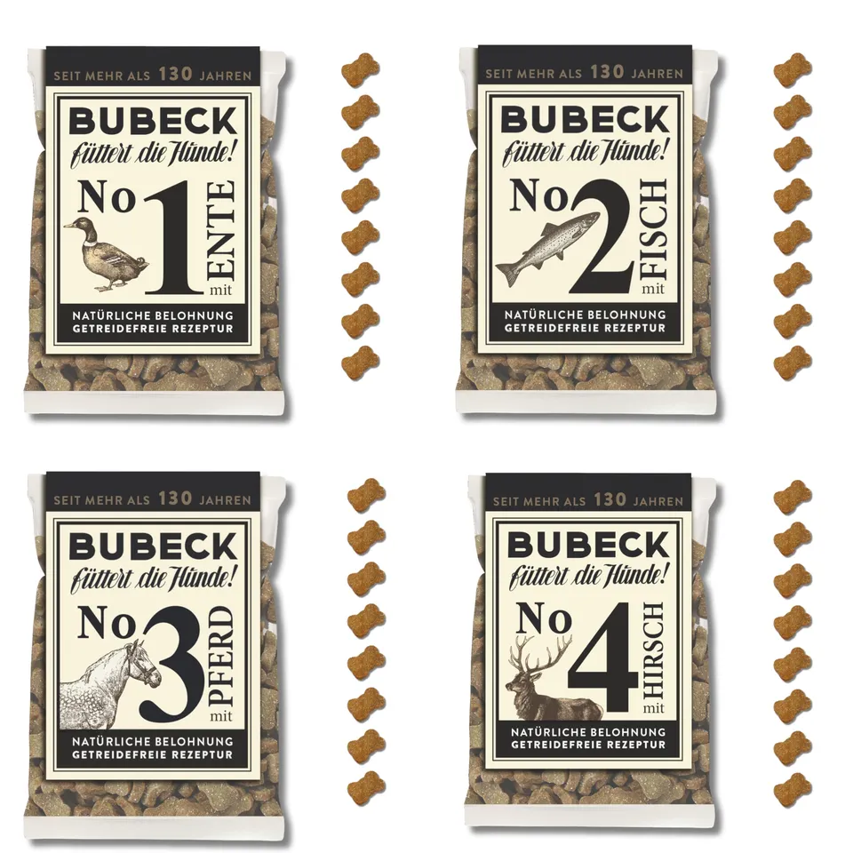 bubeck-hundekuchen-probierpaket-hundekekse-4x210g-getreidefrei image 1