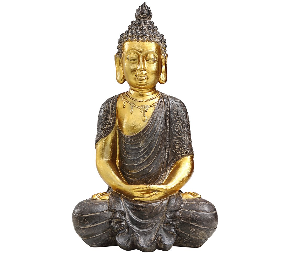 dehner-buddhafigur-52-5-cm-dekofigur-gold-polyresin-frostbest-ndig image 1