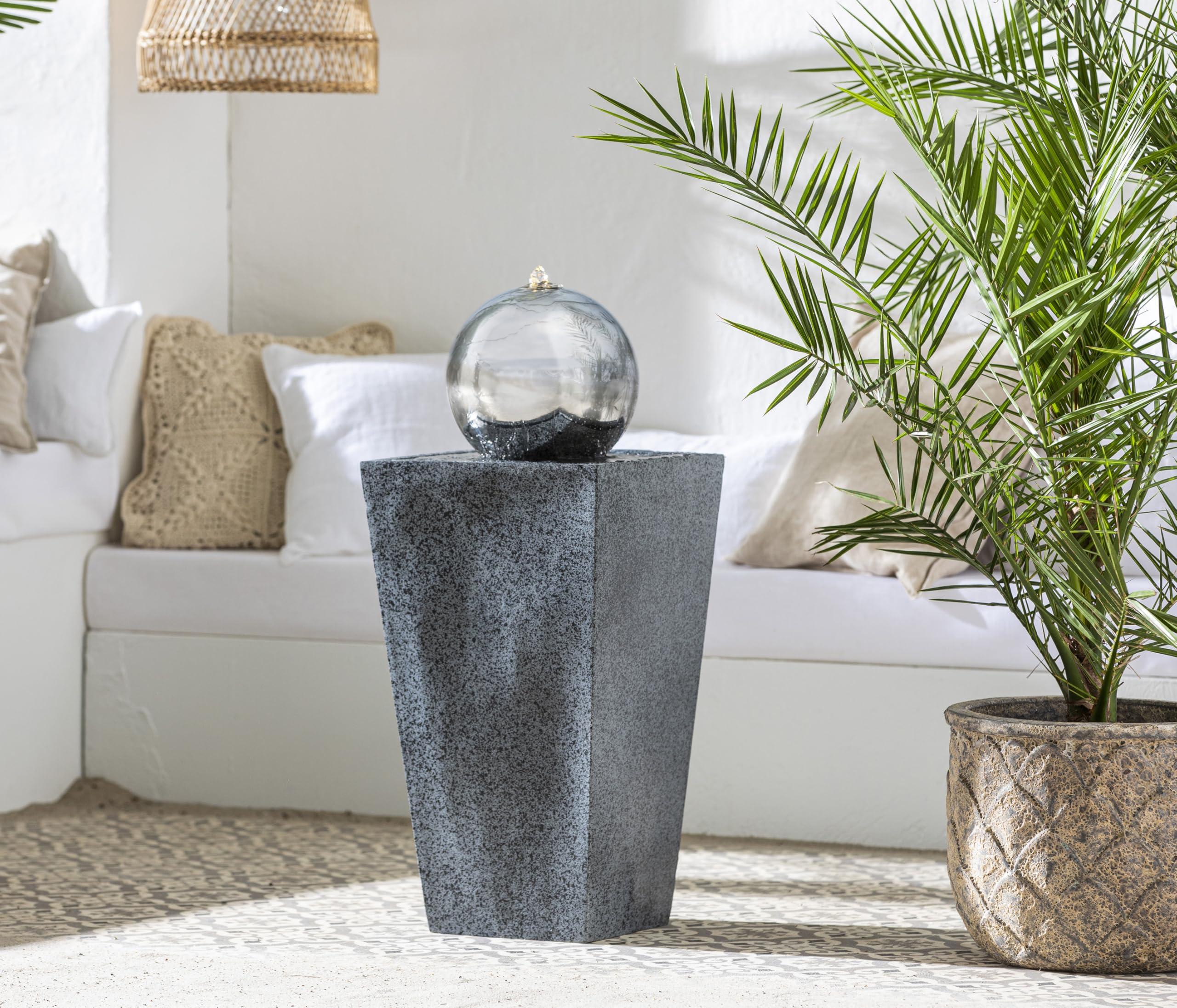 dehner-gartenbrunnen-kioto-led-edelstahl-83-cm-grau-12-l image 8