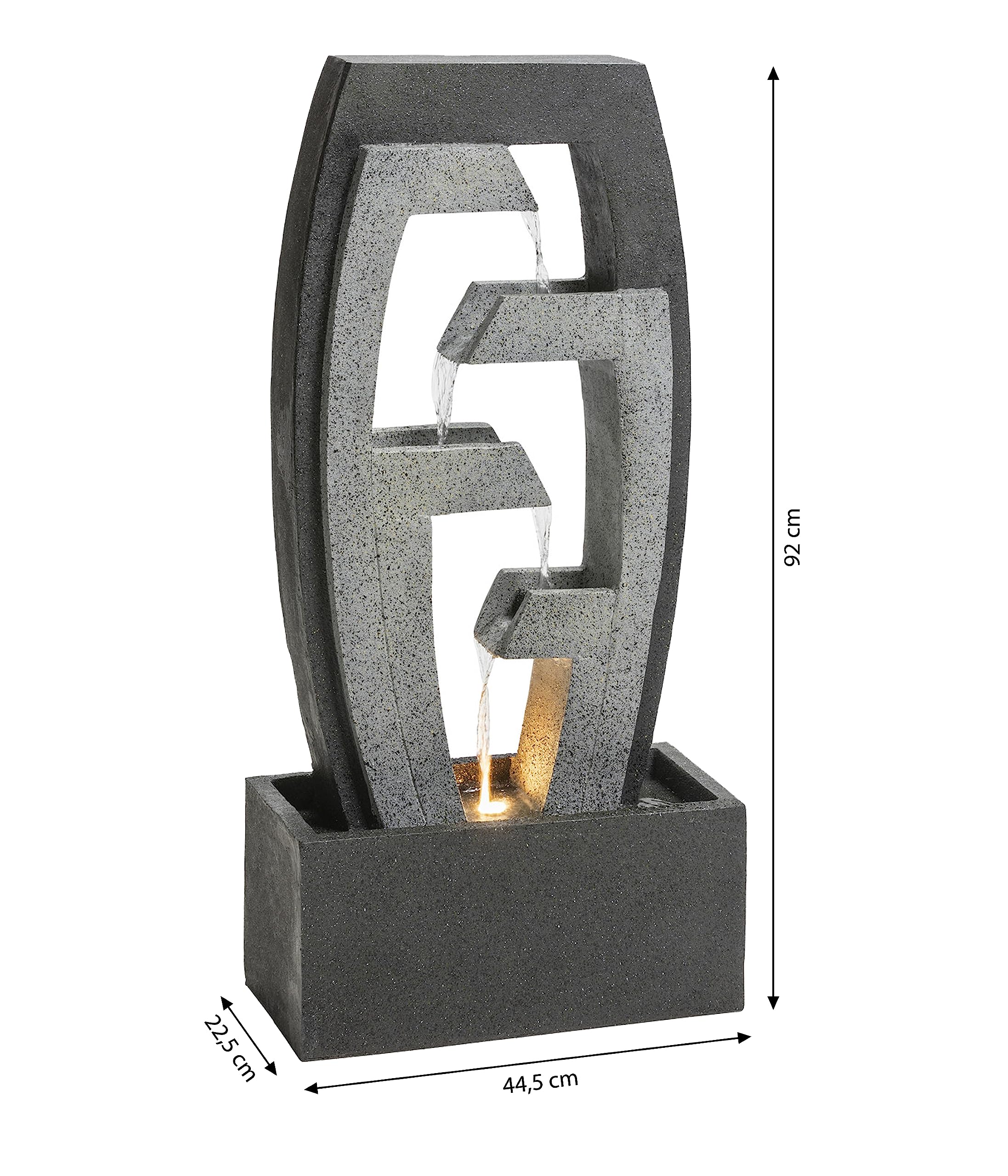 dehner-tokio-gartenbrunnen-polyresin-grau-schwarz-led image 3