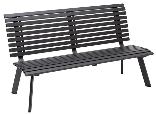 dehner-london-gartenbank-2-sitzer-aluminium-grau-150-cm image 1
