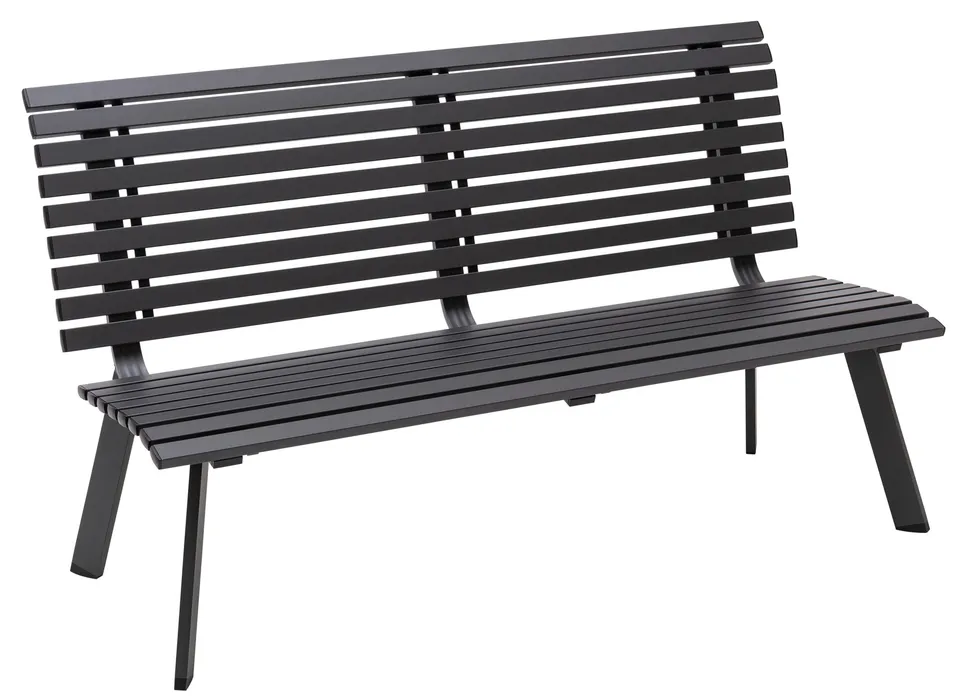 dehner-london-gartenbank-2-sitzer-aluminium-grau-150-cm image 1
