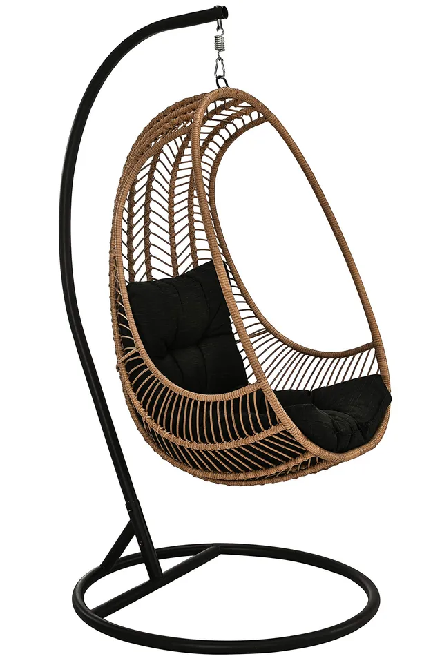 dehner-venezia-h-ngesessel-h-ngestuhl-schwarz-beige-stahl image 1