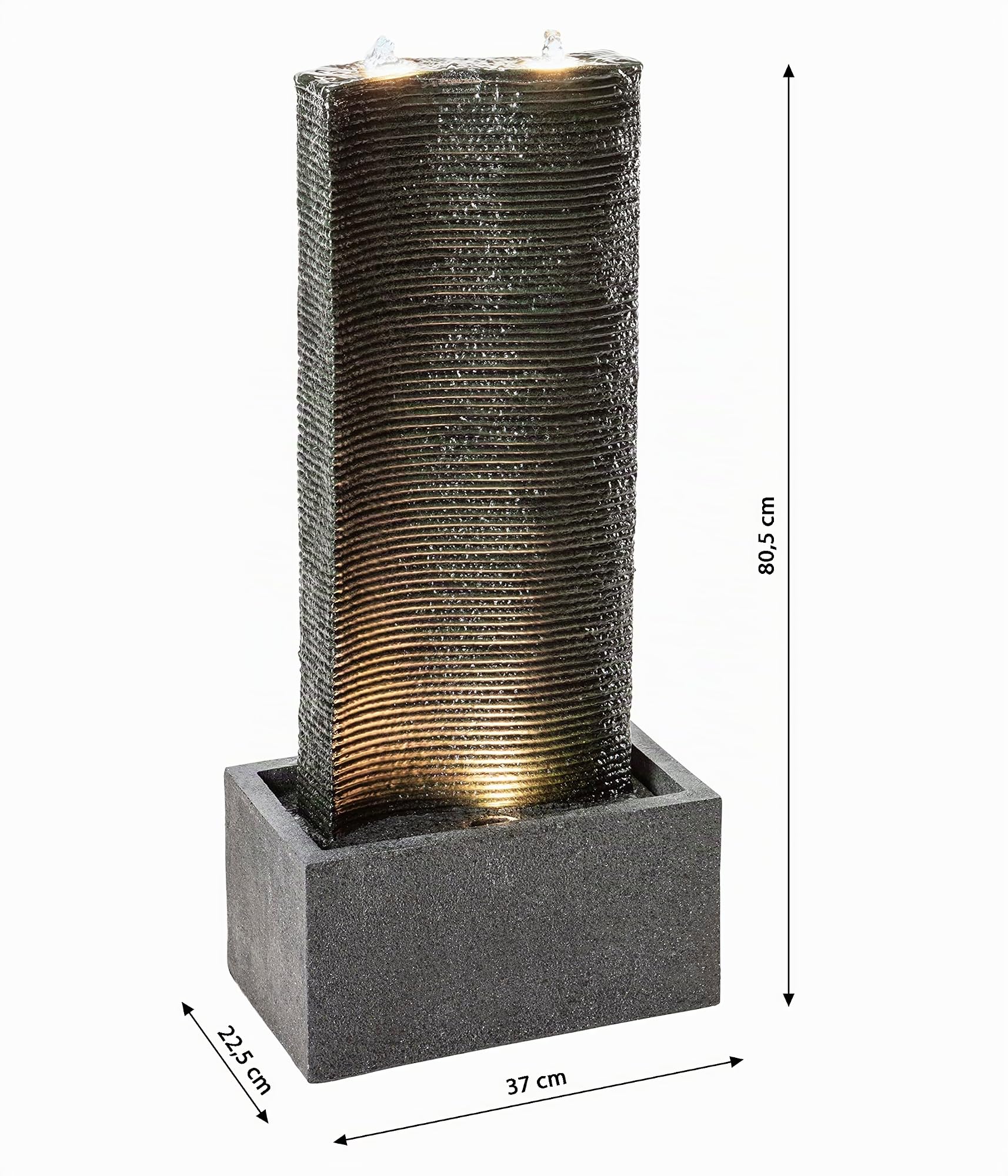 dehner-muro-gartenbrunnen-led-dunkelgrau-polyresin image 4