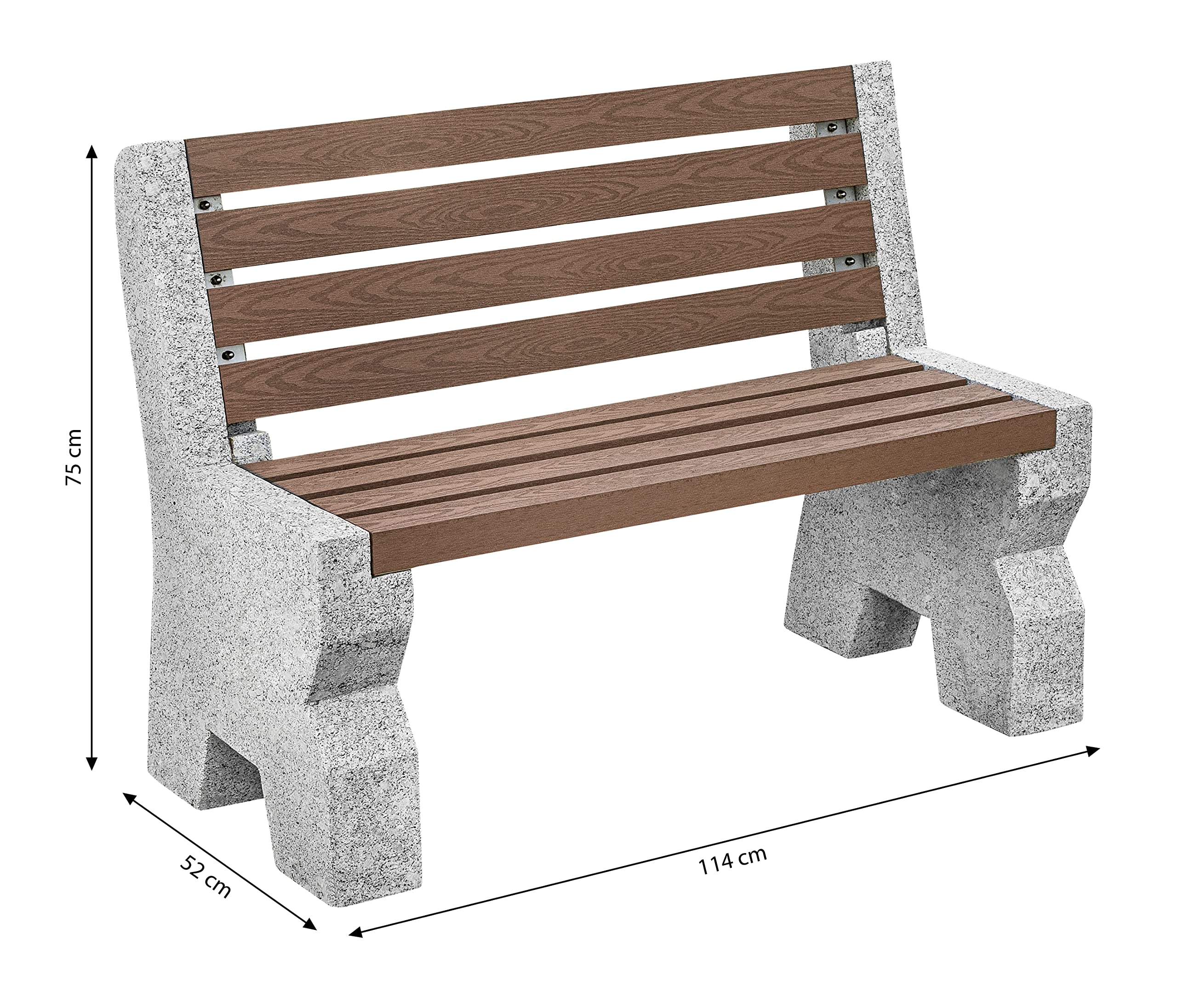 dehner-gartenbank-2-sitzer-granit-wpc-grau-braun-114-cm image 3