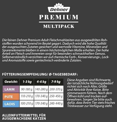 dehner-premium-adult-nassfutter-multipack-lamm-pute-lachs-12x100-g image 6
