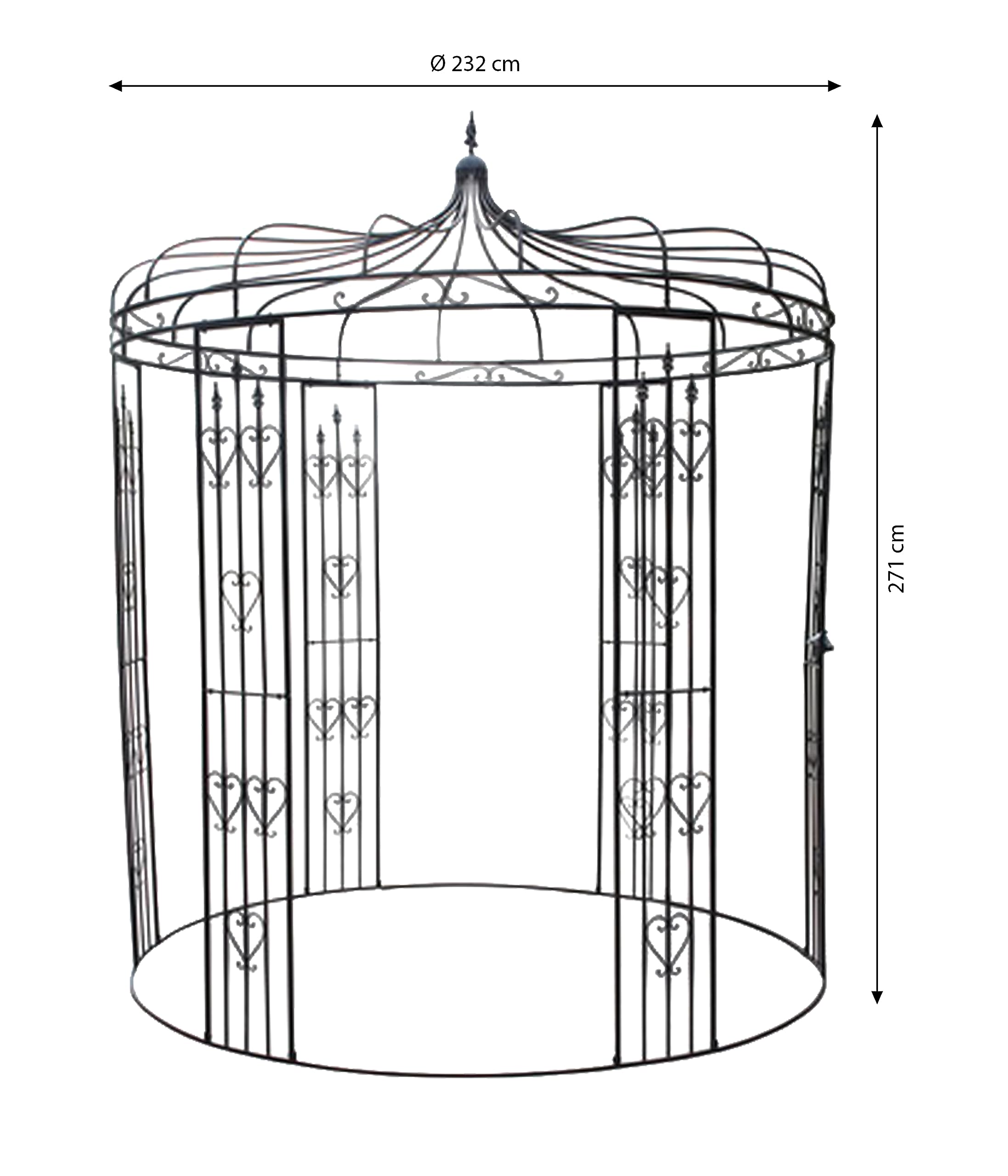 dehner-pavillon-heart-rosenbogen-metall-schwarz-271-cm image 4