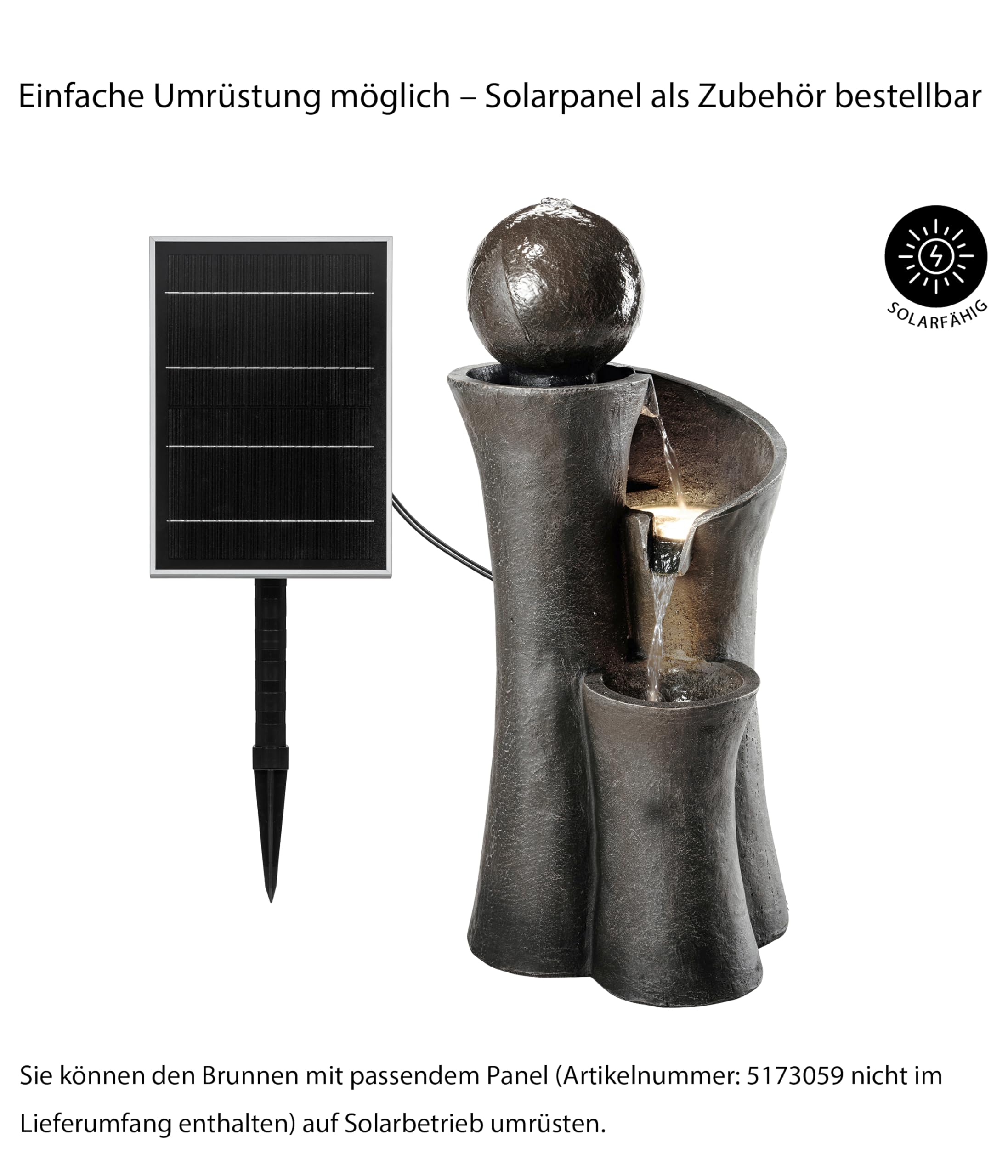 dehner-gartenbrunnen-acapulco-led-polyresin-grau-braun image 2