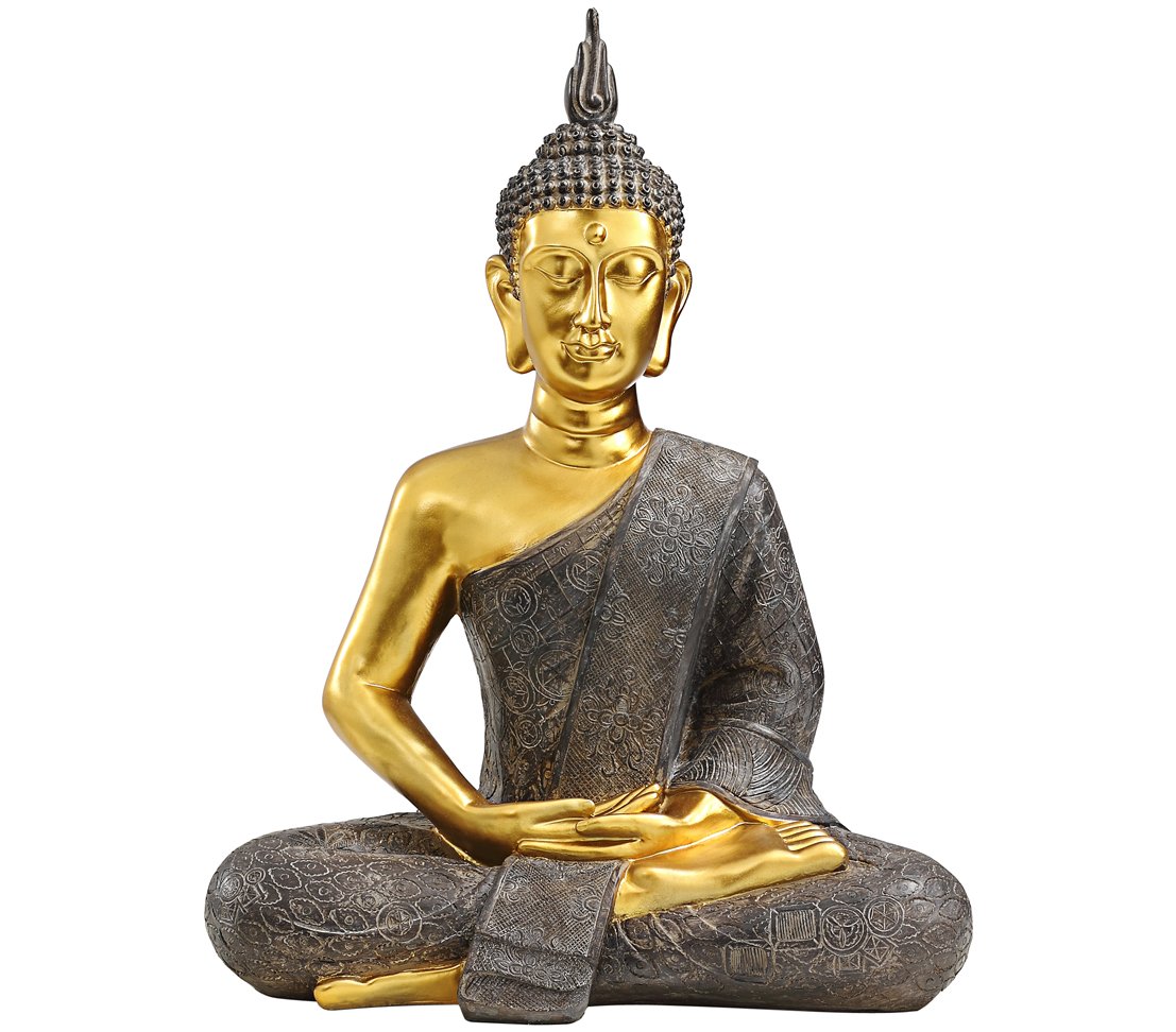 dehner-buddhafigur-52-5-cm-dekofigur-gold-polyresin-frostbest-ndig image 2