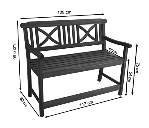 dehner-malm-gartenbank-2-sitzer-akazienholz-natur-128-cm image 8