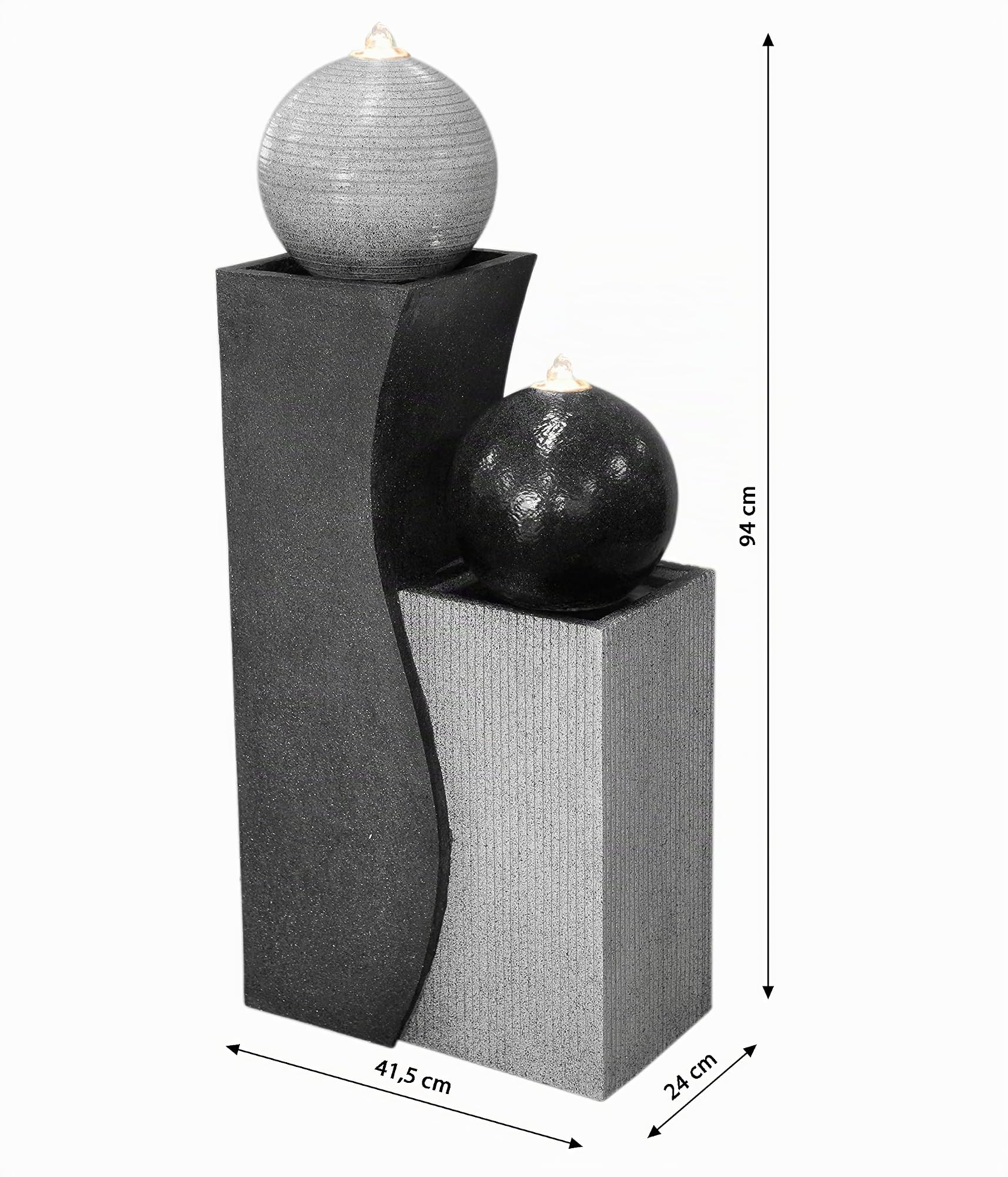 dehner-ying-yang-gartenbrunnen-grau-led-24-liter image 5