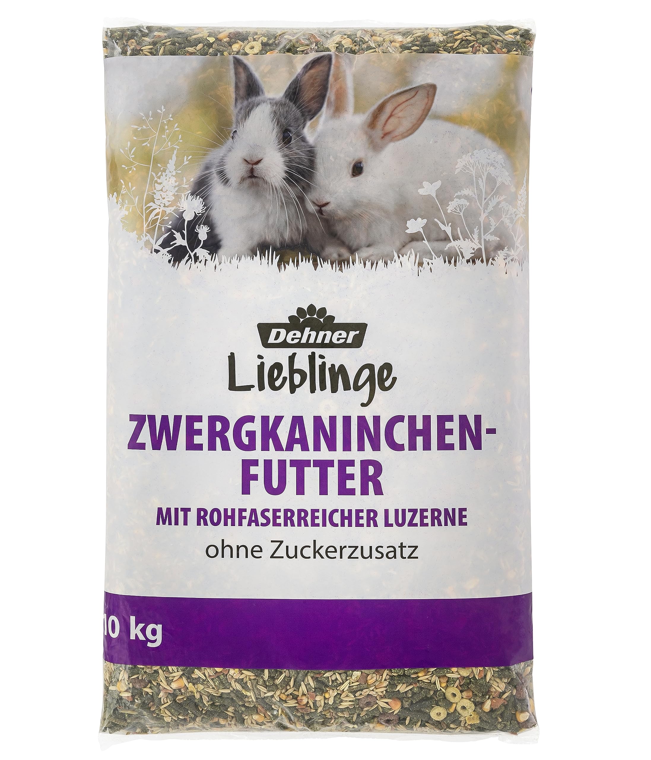 dehner-lieblinge-zwergkaninchen-futter-nagerfutter-10-kg-rohfaserreich image 1