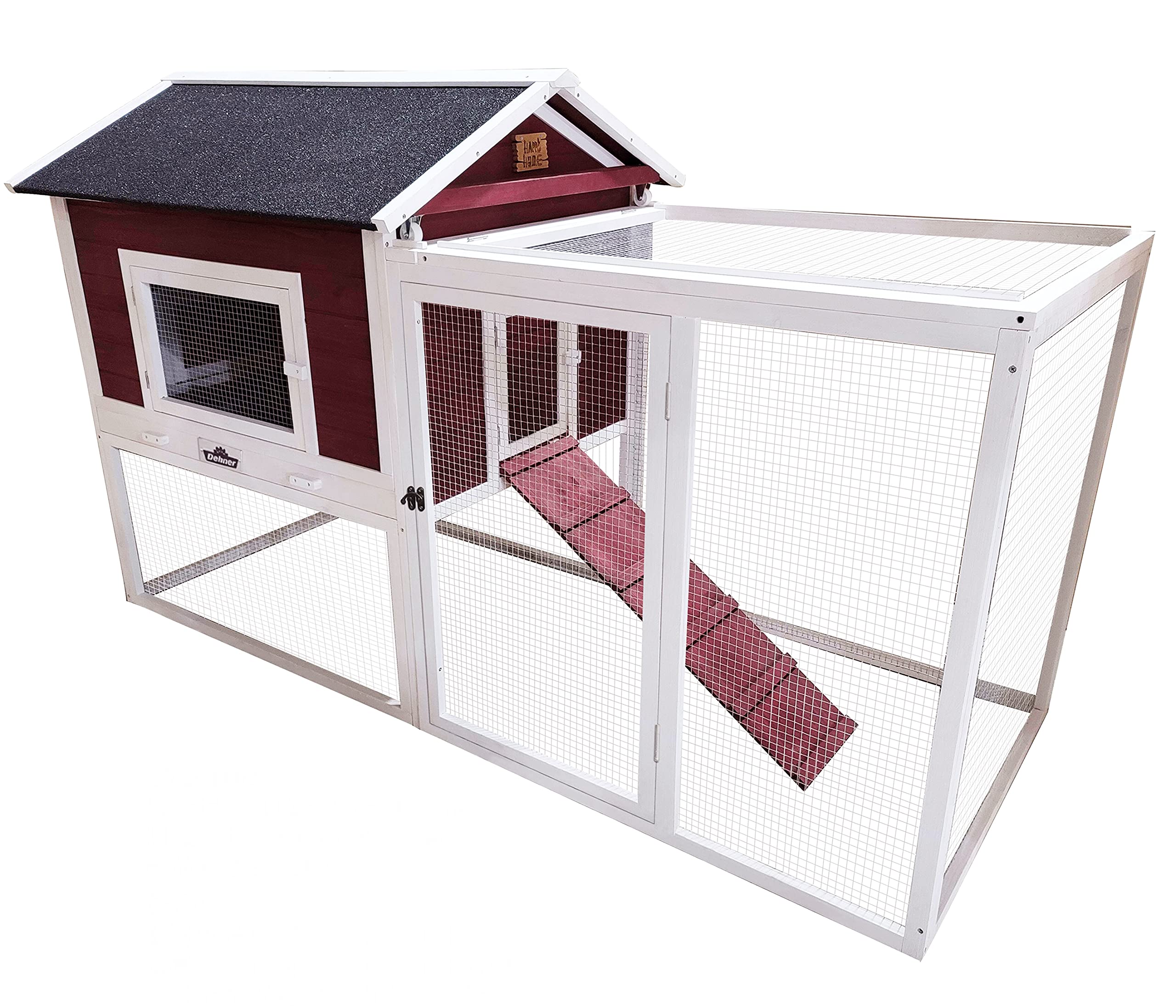 dehner-zorro-nagerheim-kaninchenstall-tannenholz-rot-121-cm image 1