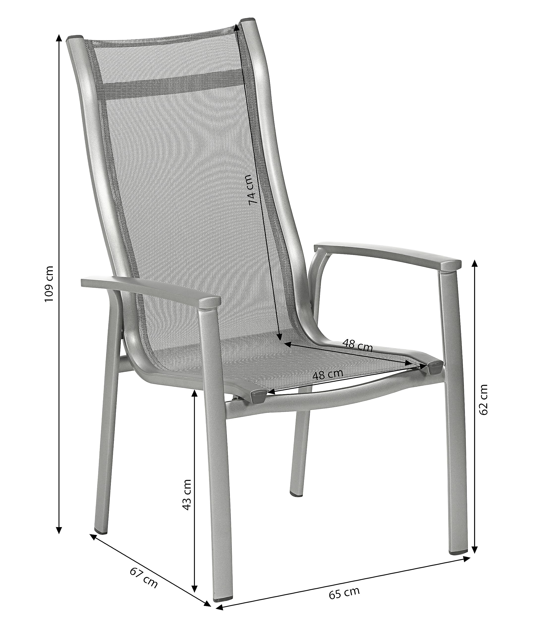 dehner-chicago-stapelstuhl-textilene-alu-grau-108-5-cm image 3
