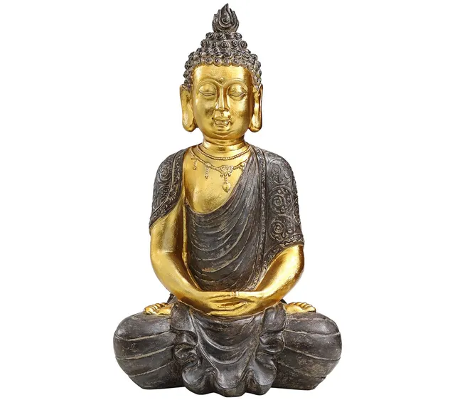dehner-buddhafigur-52-5-cm-dekofigur-gold-polyresin-frostbest-ndig image 1