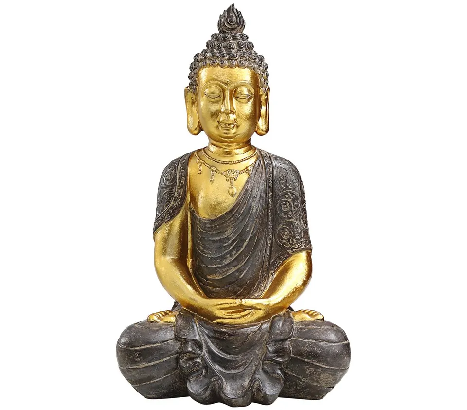 dehner-buddhafigur-52-5-cm-dekofigur-gold-polyresin-frostbest-ndig image 1