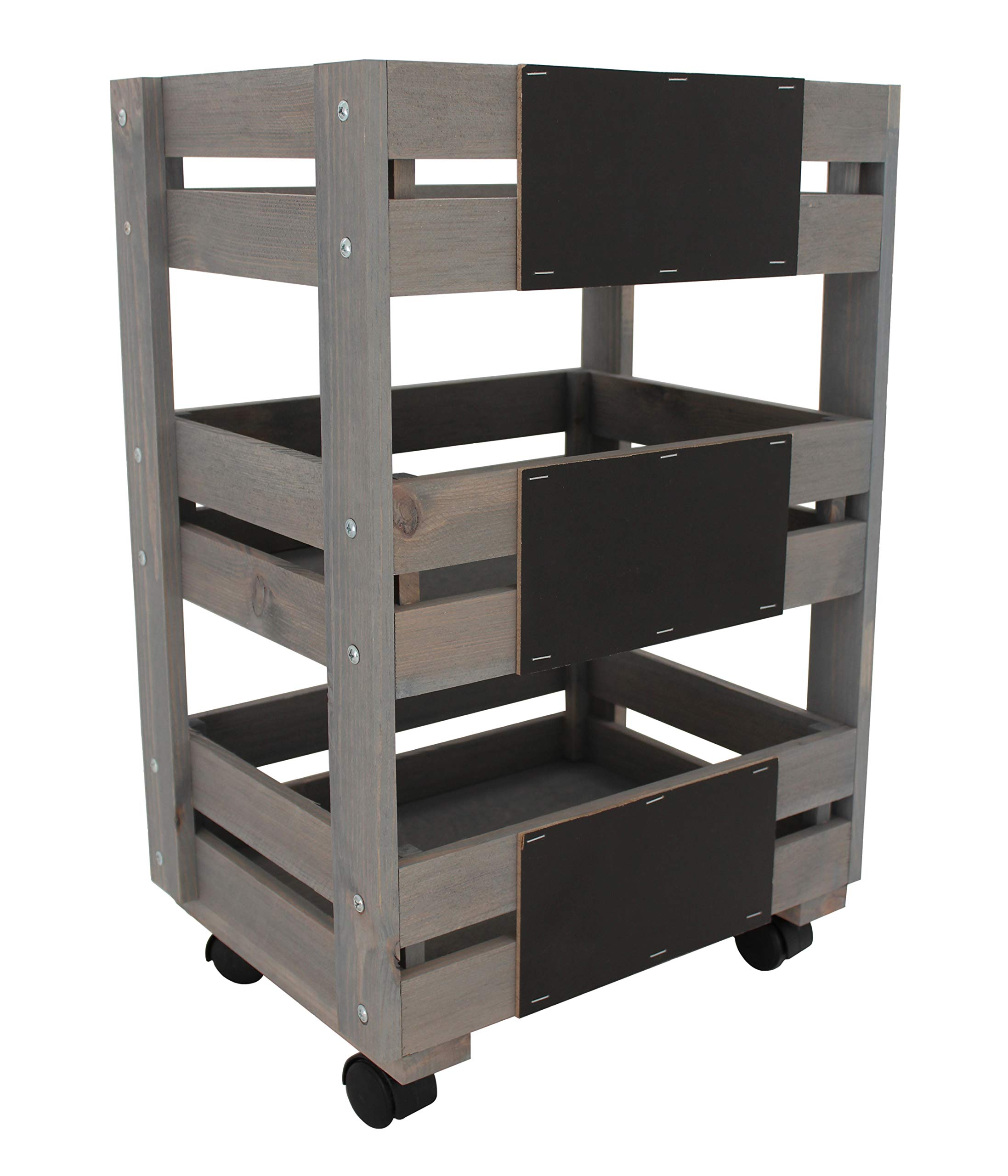 dehner-regalwagen-holz-grau-braun-89x38x28-mit-tafeln image 1
