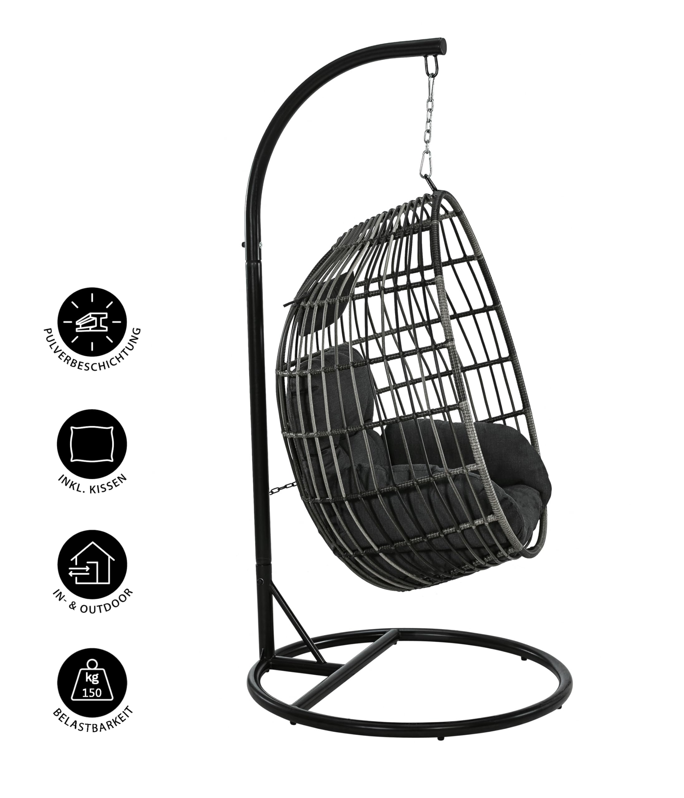 dehner-h-ngesessel-maui-mit-gestell-stahl-grau-inkl-kissen-150-kg image 4