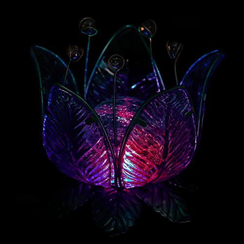dehner-solarleuchte-lotus-gartenleuchte-blau-metall image 7