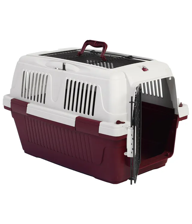 dehner-lieblinge-robbi-transportbox-57x37x35-rot-grau image 1