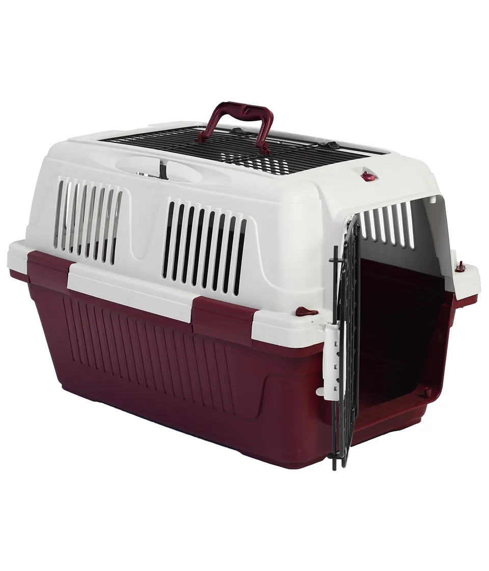 dehner-lieblinge-robbi-transportbox-57x37x35-rot-grau image 1