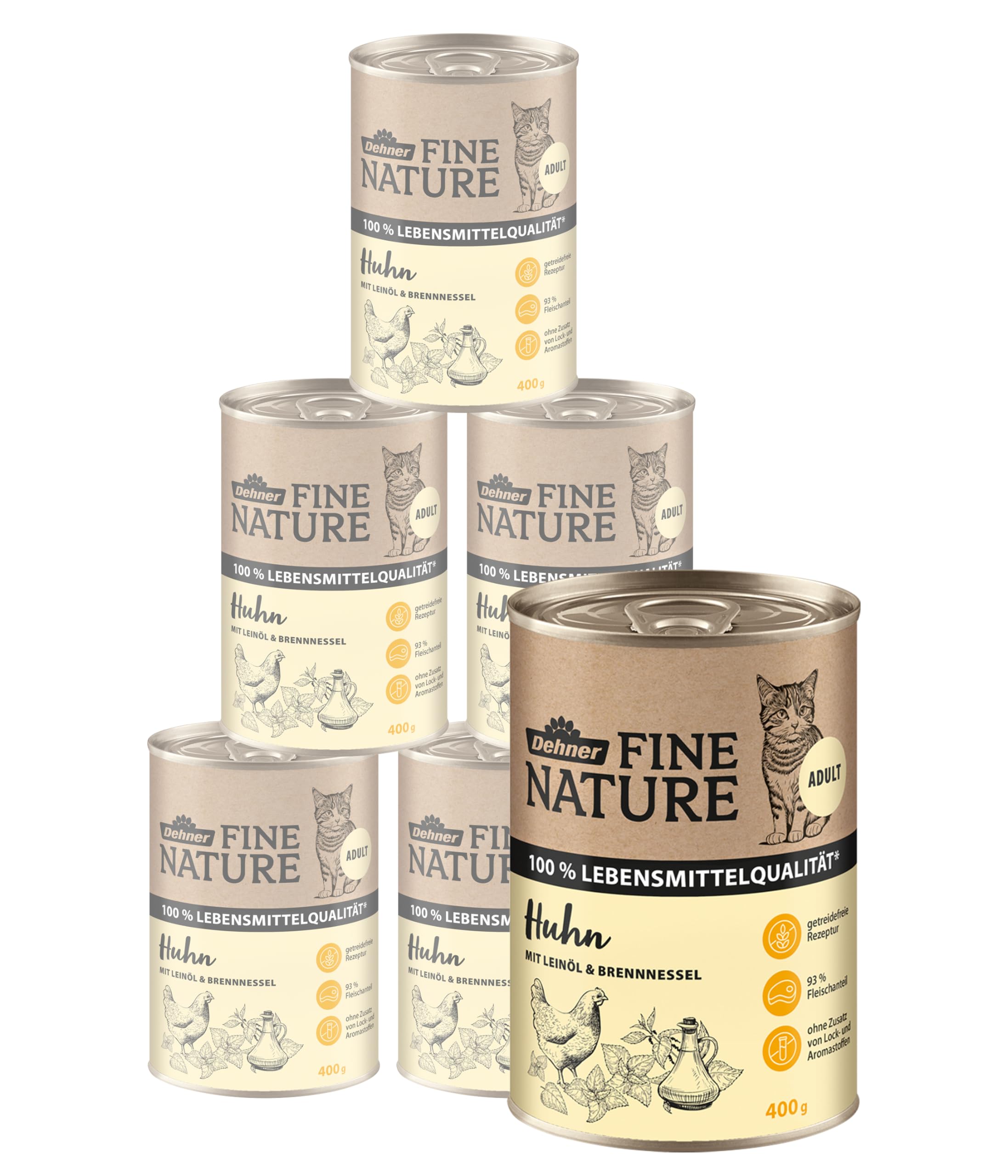 dehner-fine-nature-katzenfutter-huhn-adult-6x200-g-getreidefrei image 6