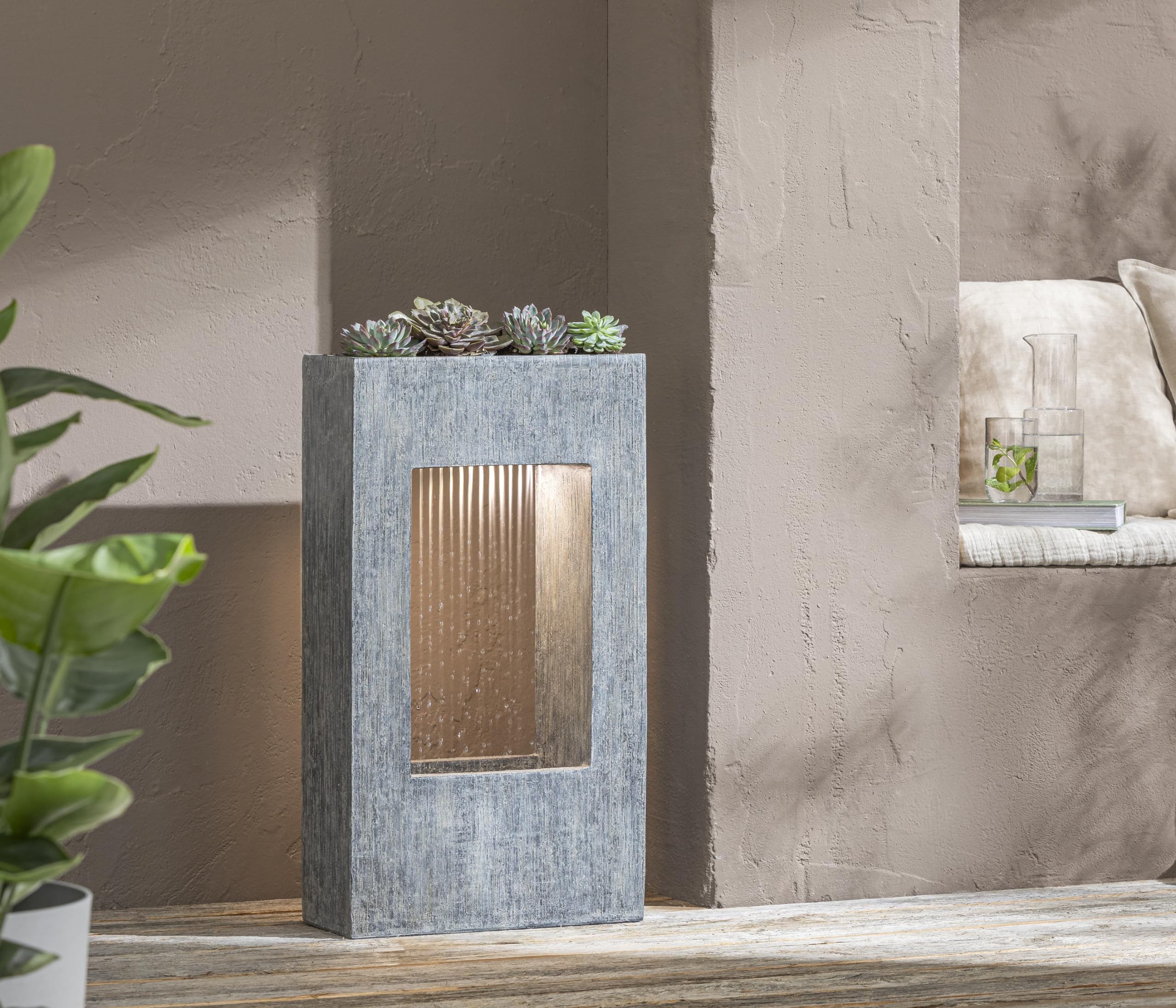 dehner-gartenbrunnen-vigo-solar-led-polyresin-grau image 6