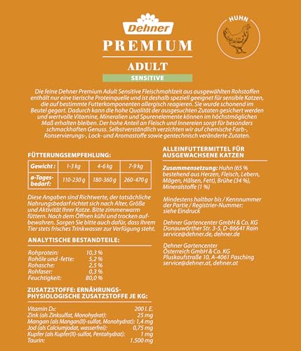 dehner-premium-sensitiv-nassfutter-katze-huhn-12x100g image 5