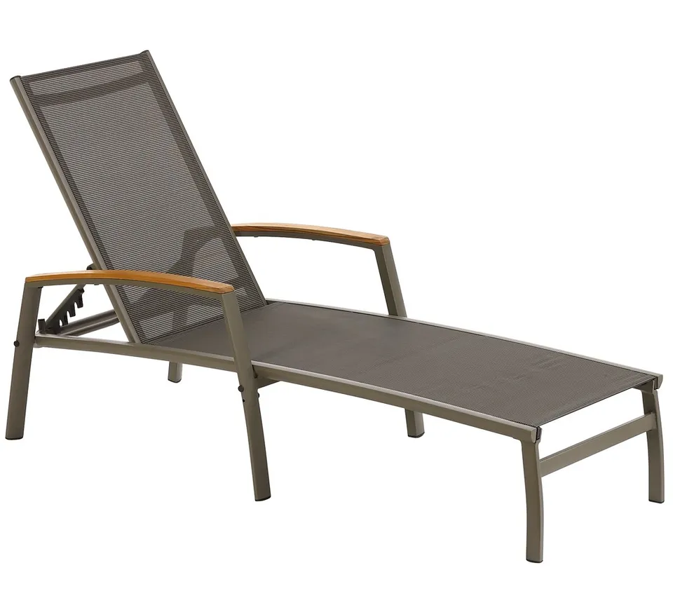dehner-colmar-gartenliege-anthrazit-teak-alu-verstellbar-120-kg image 1